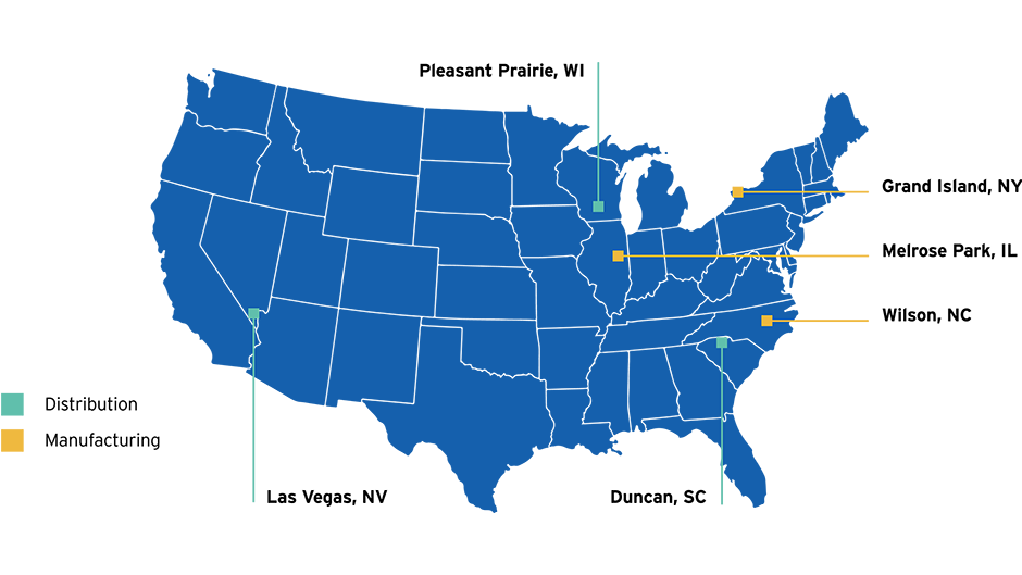 United States Simplist supply chain infrastructure map