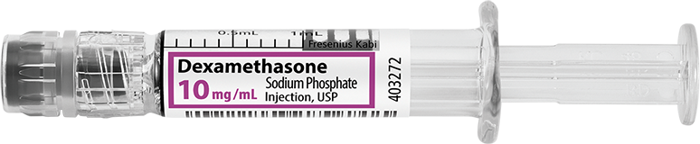 Horizontal Syringe image for 10 mg per 1 mL of Dexamethasone