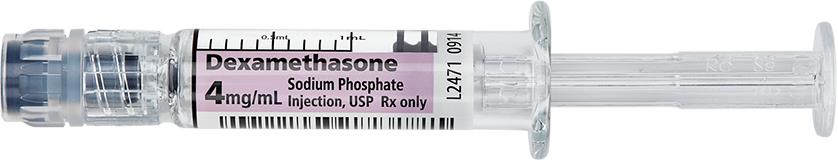 Horizontal Syringe image for 4 mg per 1 mL of Dexamethasone