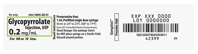 Product Label image for 0.2 mg per 1 mL of Glycopyrrolate