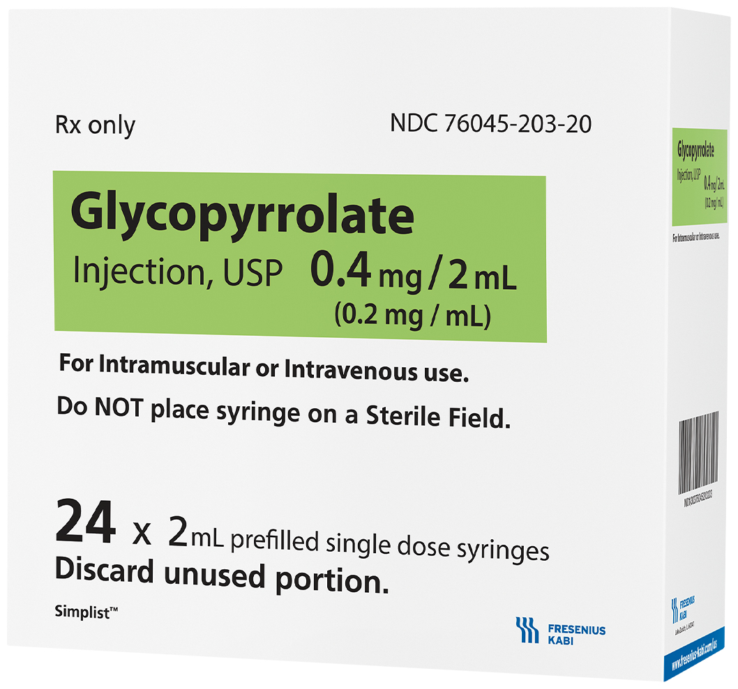Volume Carton image for 0.4 mg per 2 mL of Glycopyrrolate