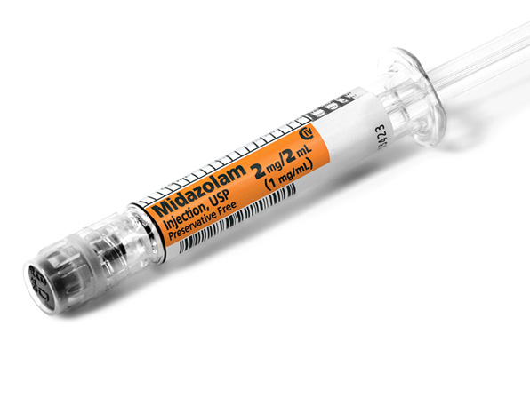 Angled Syringe image for 2 mg per 2 mL of Midazolam