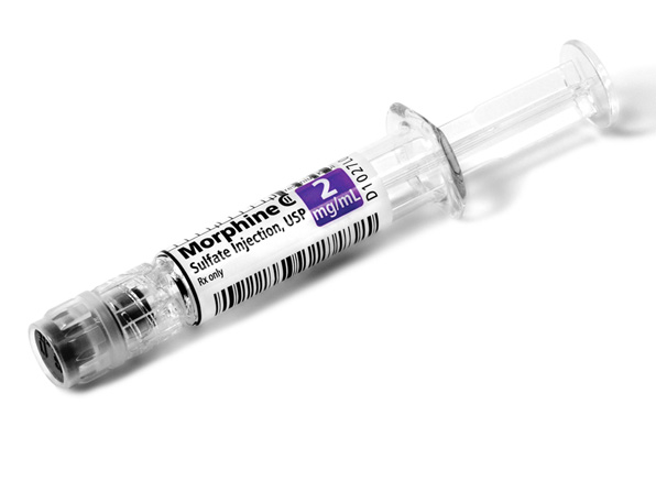 Angled Syringe image for 2 mg per 1 mL of Morphine